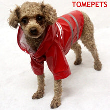 Load image into Gallery viewer, TOMEPETS pet raincoat for small dogs cute solid five colors pink/red/coffee/yellow/blue with reflextive stripe doggie rainwear
