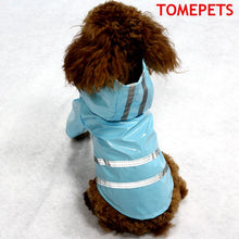 Load image into Gallery viewer, TOMEPETS pet raincoat for small dogs cute solid five colors pink/red/coffee/yellow/blue with reflextive stripe doggie rainwear
