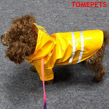 Load image into Gallery viewer, TOMEPETS pet raincoat for small dogs cute solid five colors pink/red/coffee/yellow/blue with reflextive stripe doggie rainwear
